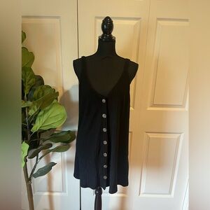 Reformation Black Button-Down Sleeveless Dress